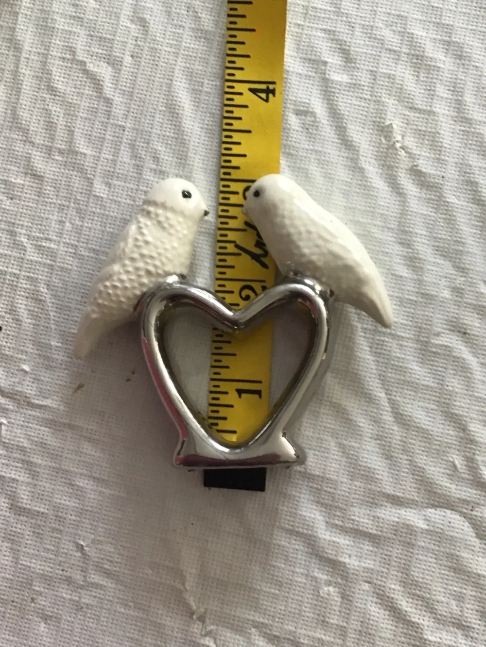 White Bird Heart Napkin Rings — Set of 4